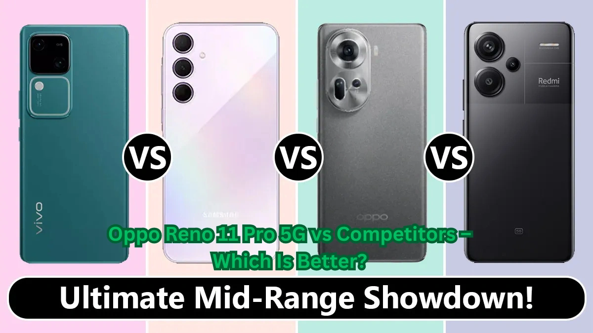 Oppo Reno 11 Pro 5G vs competitors mid-range smartphone comparison showing camera design and build quality