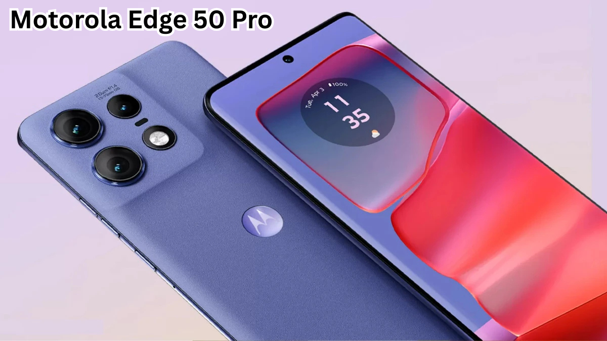 Motorola Edge 50 Pro premium smartphone with curved pOLED display and triple rear camera design