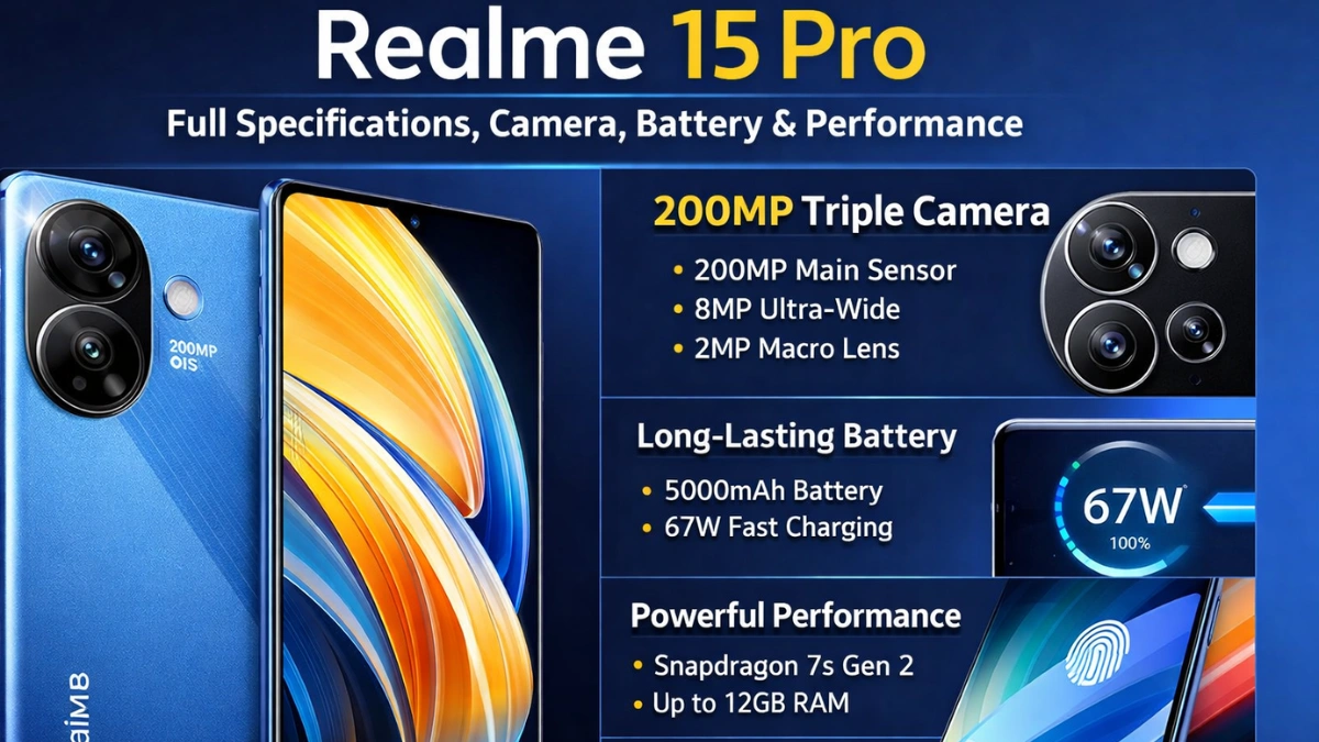 Realme 15 Pro full specifications, camera, battery, and performance