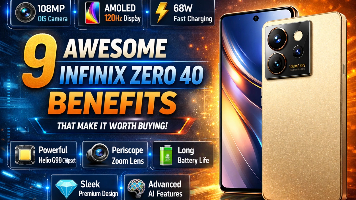 Infinix Zero 40 smartphone showcasing its sleek design and features