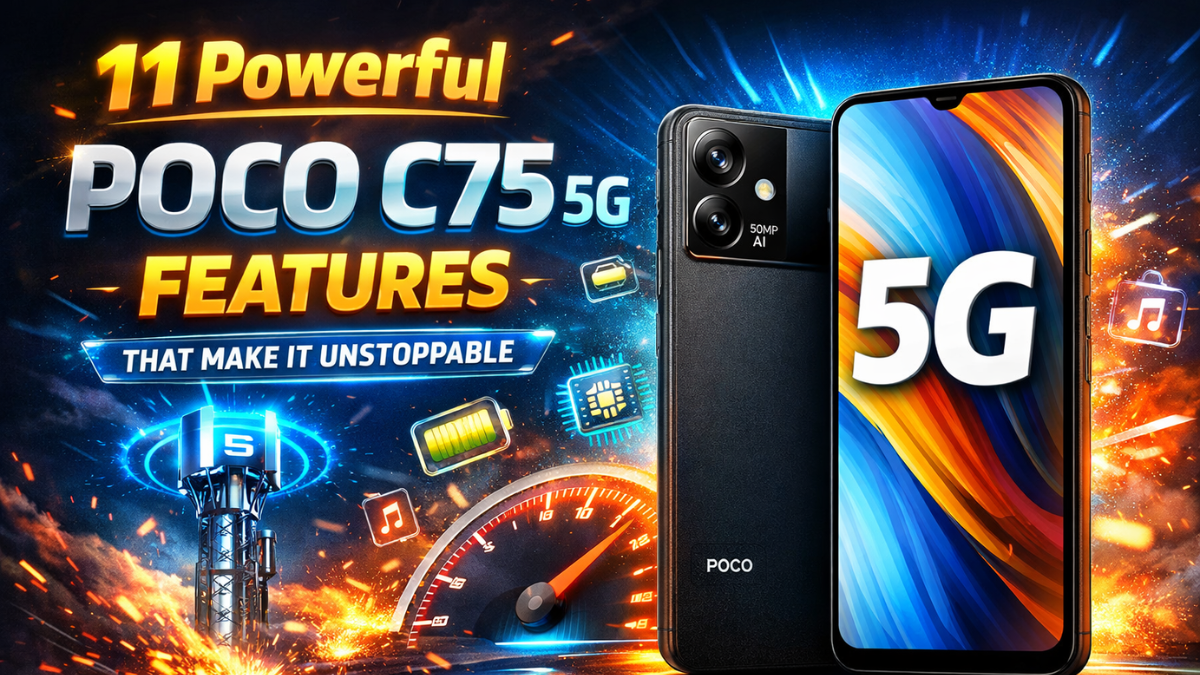 Poco C75 5G showcasing its 11 powerful features
